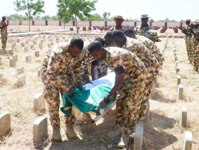 Soldiers killed by terrorists in Borno laid to rest [PHOTOS]