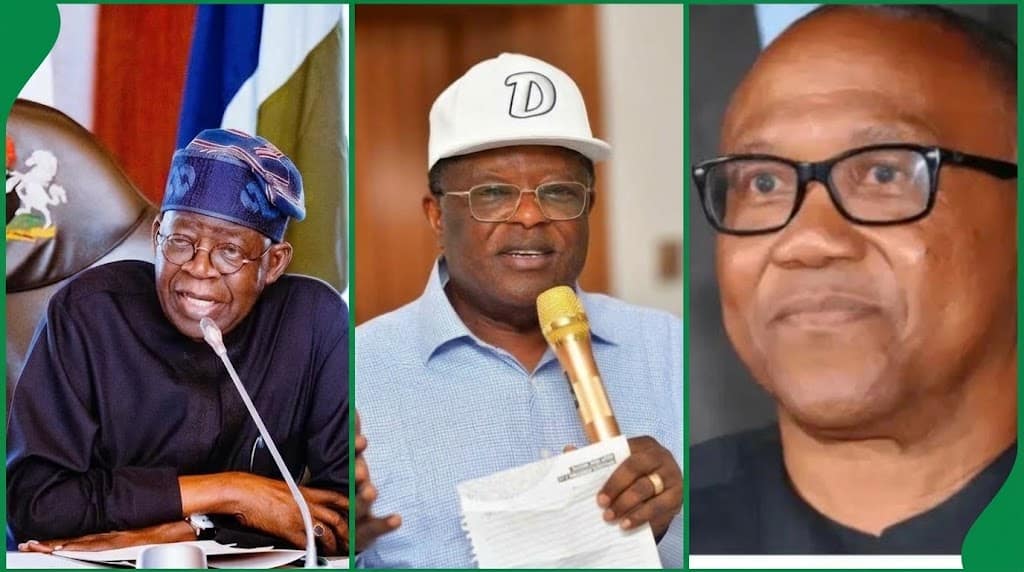 Bola Tinubu Dave Umahi and Peter Obi